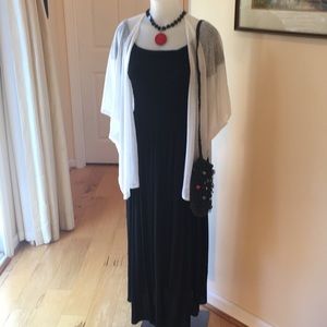 Black Long Dress, sheer jacket, and cute bag. XL